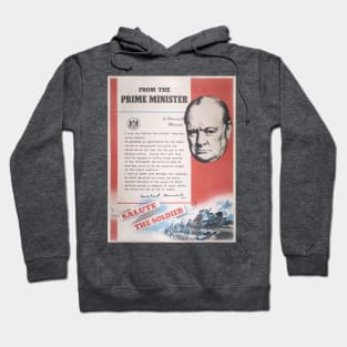 British wartime poster. Restored Print Of Winston Churchill Hoodie